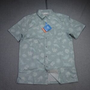 Columbia Shirt‎ Mens Small Blue PFG Super Slack Tide Camp Short Sleeve Vented